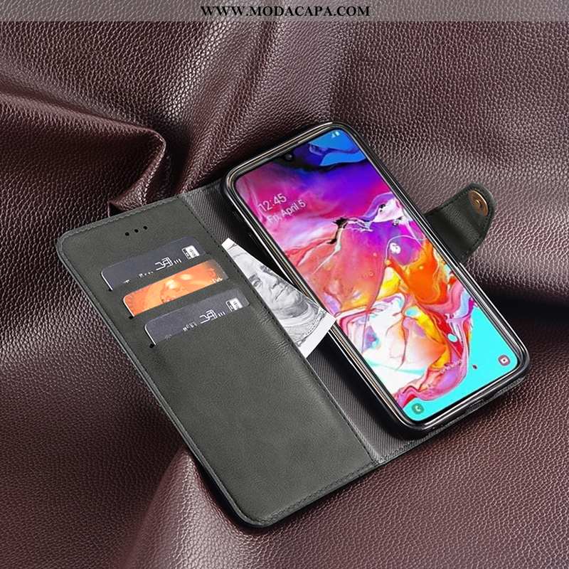 Capa Samsung Galaxy A70 Cordao Cover Preto Carteira Soft Silicone Cases Promoção