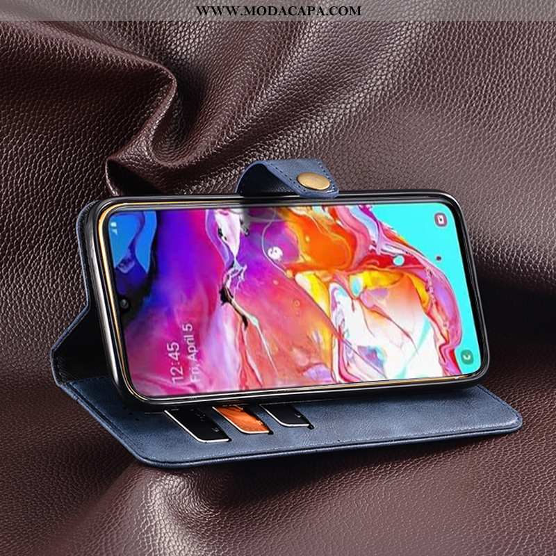 Capa Samsung Galaxy A70 Cordao Cover Preto Carteira Soft Silicone Cases Promoção