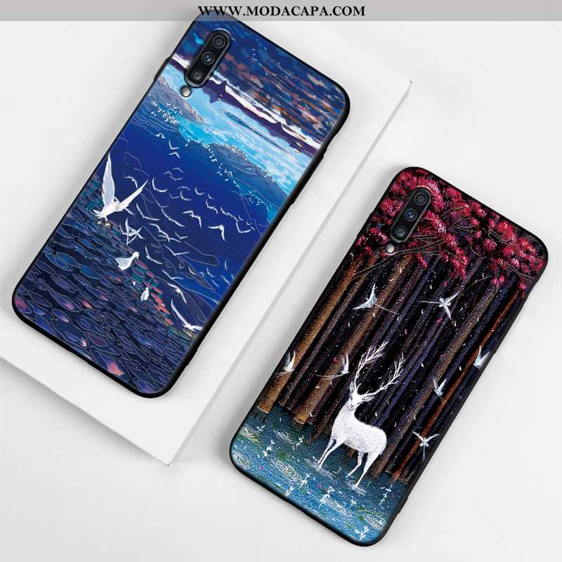 Capa Samsung Galaxy A70 Silicone Azul Telemóvel Completa Soft Fosco Protetoras Comprar