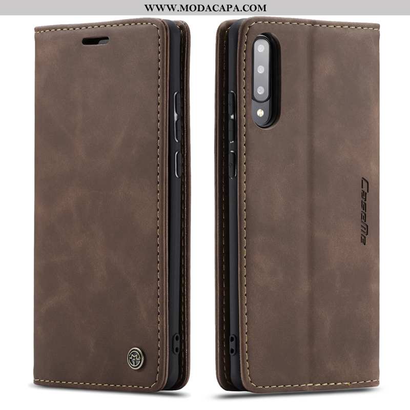 Capas Samsung Galaxy A70s Protetoras Cases Telemóvel Azul Couro Genuíno Antiqueda Promoção