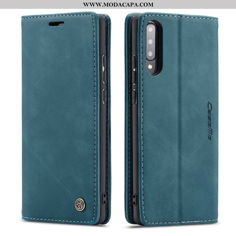 Capas Samsung Galaxy A70s Protetoras Cases Telemóvel Azul Couro Genuíno Antiqueda Promoção