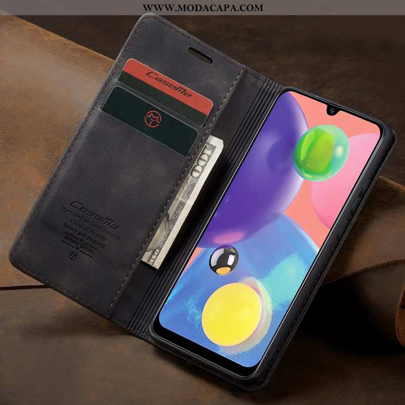 Capas Samsung Galaxy A70s Protetoras Cases Telemóvel Azul Couro Genuíno Antiqueda Promoção