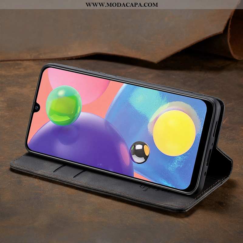 Capas Samsung Galaxy A70s Protetoras Cases Telemóvel Azul Couro Genuíno Antiqueda Promoção