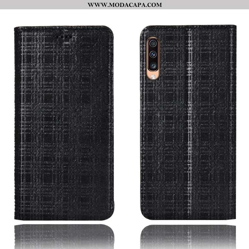 Capas Samsung Galaxy A70s Protetoras Xadrez Cover Completa Suede Cinza Cases Comprar