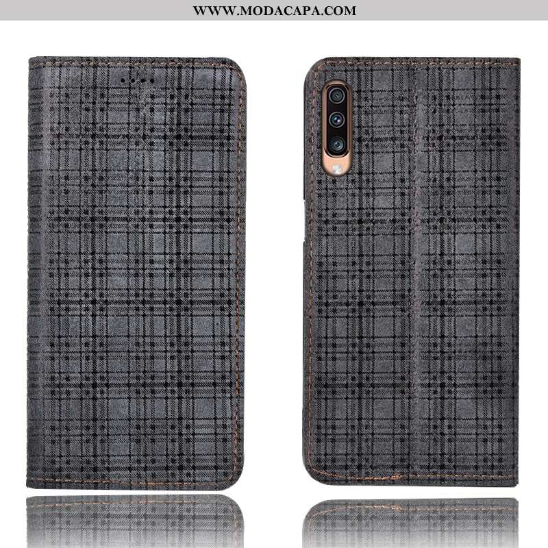 Capas Samsung Galaxy A70s Protetoras Xadrez Cover Completa Suede Cinza Cases Comprar