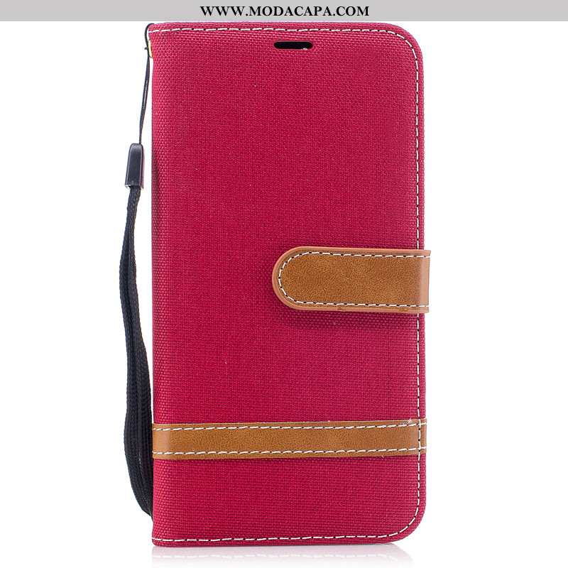 Capas Samsung Galaxy A70s Couro Cases Vermelho Telemóvel Cover Novas Promoção