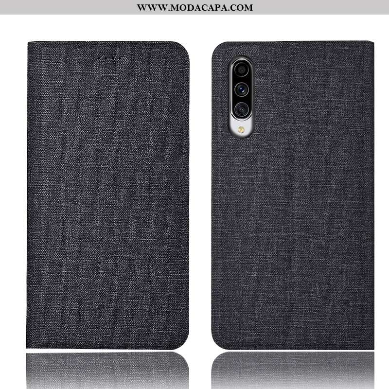 Capa Samsung Galaxy A70s Protetoras Telemóvel Completa Azul Cover Linho Capas Baratos