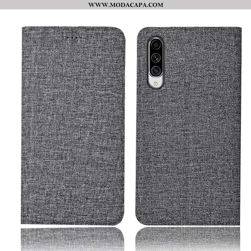 Capa Samsung Galaxy A70s Protetoras Telemóvel Completa Azul Cover Linho Capas Baratos