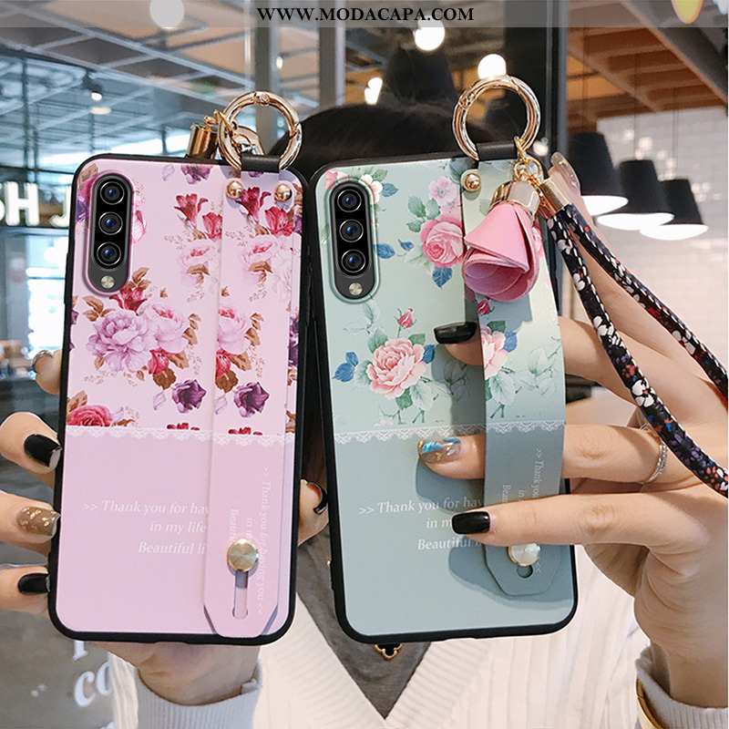 Capa Samsung Galaxy A70s Tendencia Wrisband Capas Fosco Rosa Protetoras Silicone Promoção