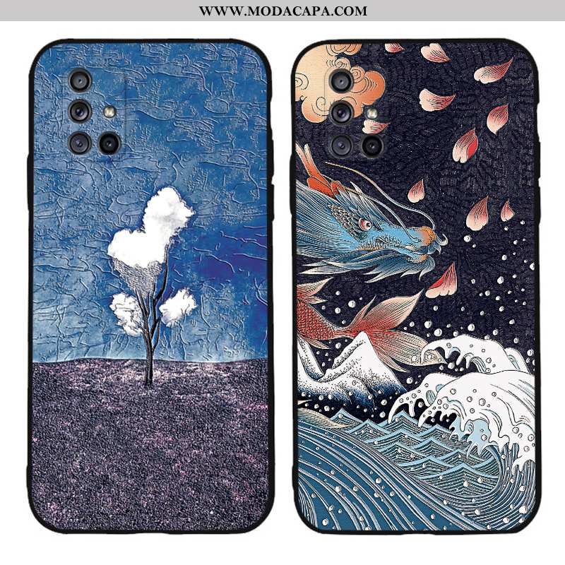 Capas Samsung Galaxy A71 Soft Super Criativas Telemóvel Personalizada Fosco Azul Online