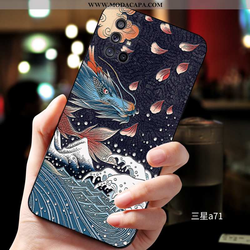 Capas Samsung Galaxy A71 Soft Super Criativas Telemóvel Personalizada Fosco Azul Online