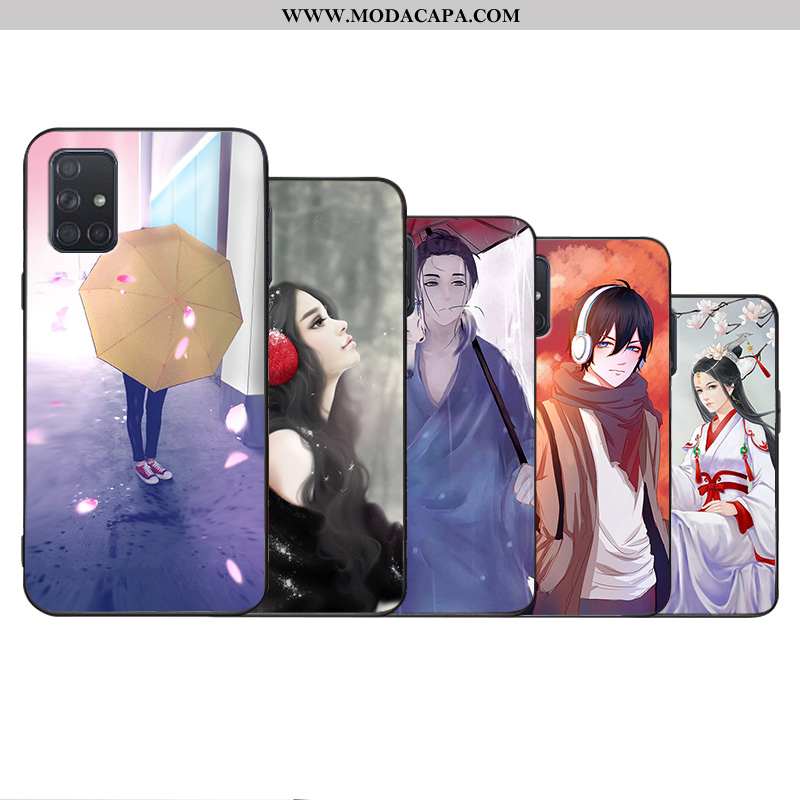 Capa Samsung Galaxy A71 Soft Slim Roxa Criativas Simples Vermelho Anime Promoção