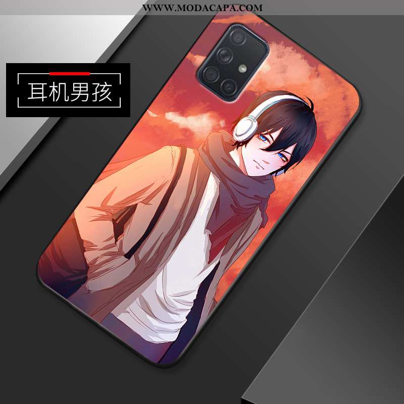 Capa Samsung Galaxy A71 Soft Slim Roxa Criativas Simples Vermelho Anime Promoção