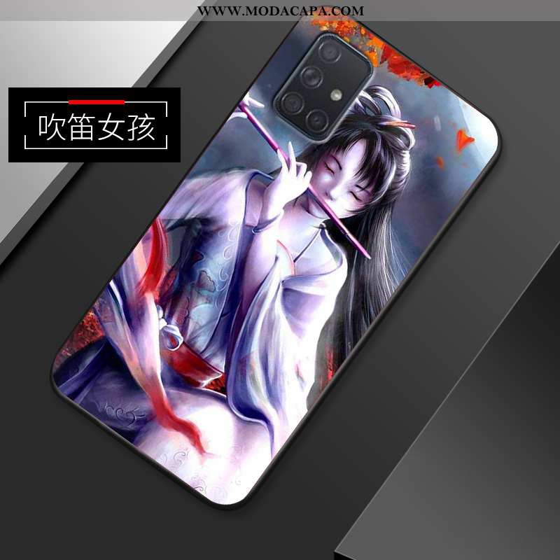 Capa Samsung Galaxy A71 Soft Slim Roxa Criativas Simples Vermelho Anime Promoção