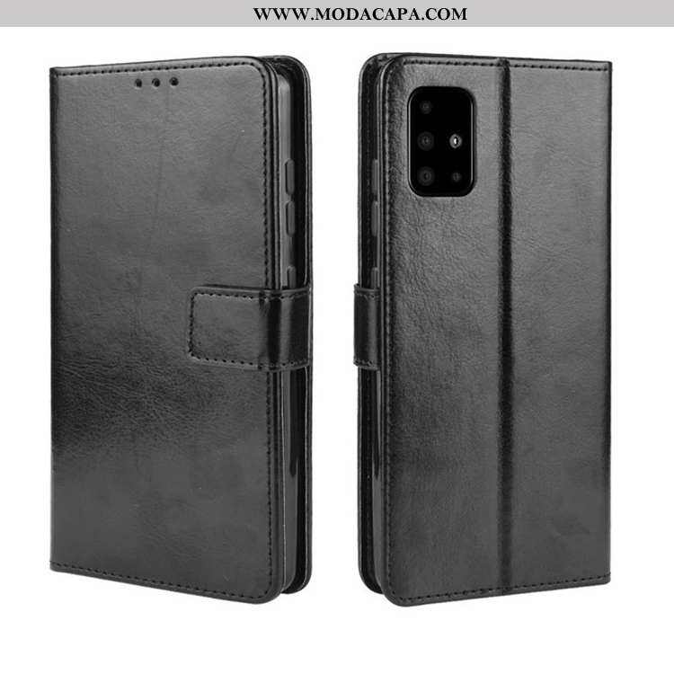 Capas Samsung Galaxy A71 Couro Telemóvel Cases Cover Preto Online