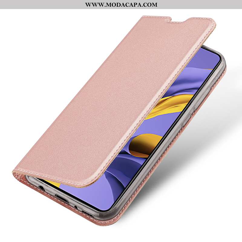 Capa Samsung Galaxy A71 Couro Rosa Cases Telemóvel Antiqueda Cover Capas Barato