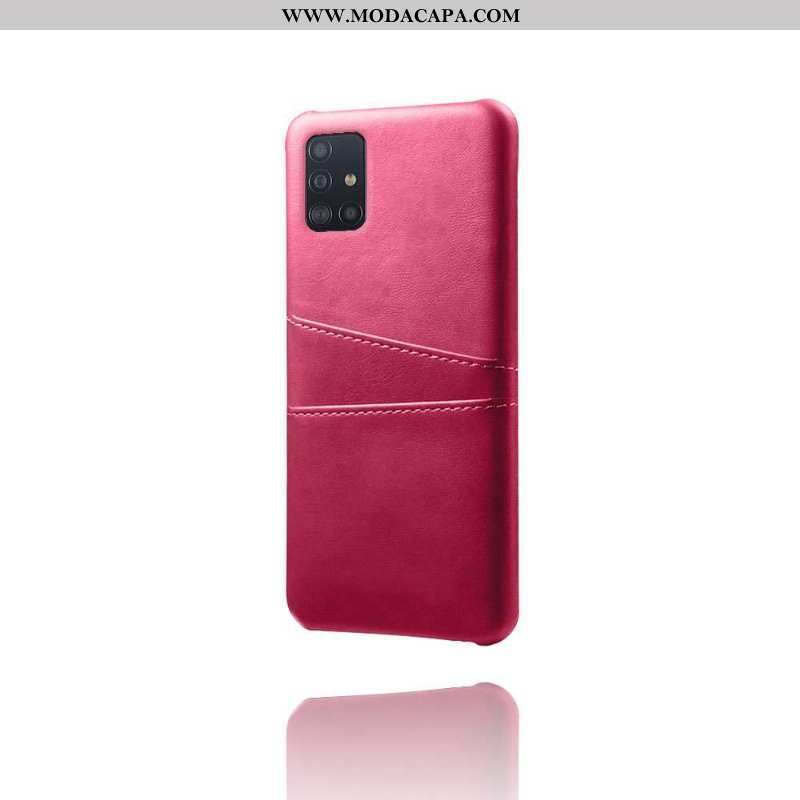 Capa Samsung Galaxy A71 Couro Antiqueda Protetoras Capas Vermelho Telemóvel Anti Baratos