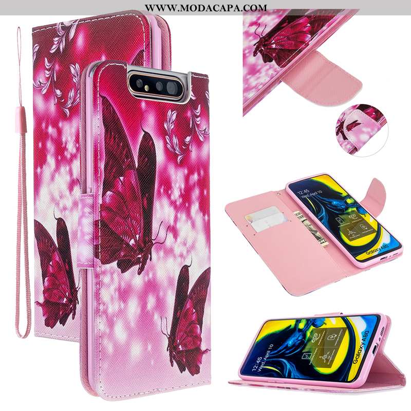 Capa Samsung Galaxy A80 Protetoras Couro Cover Capas Rosa Cases Telemóvel Venda