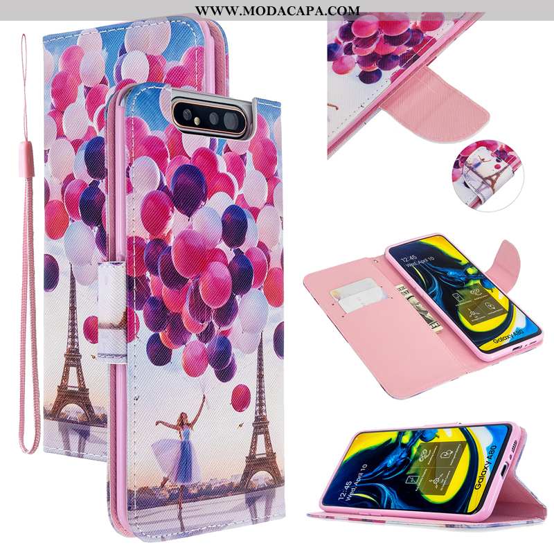 Capa Samsung Galaxy A80 Protetoras Couro Cover Capas Rosa Cases Telemóvel Venda