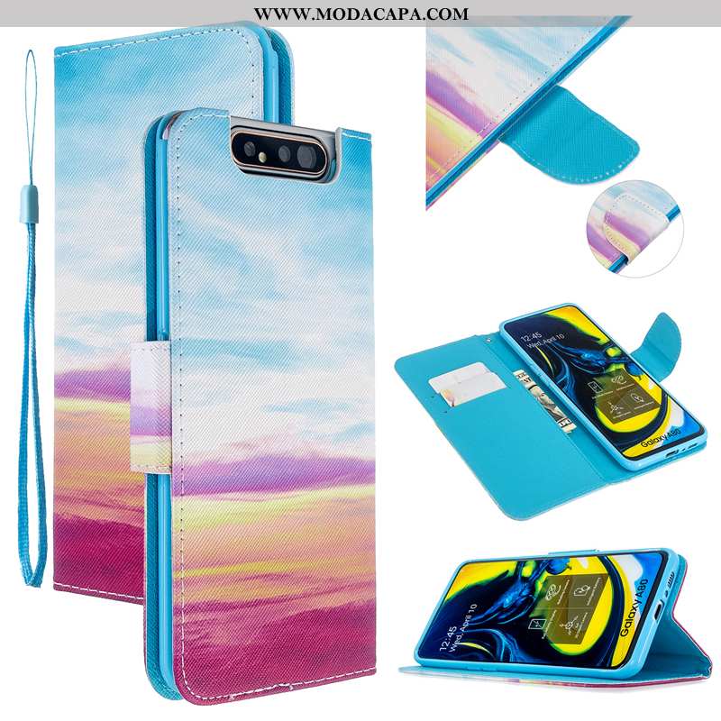 Capa Samsung Galaxy A80 Protetoras Couro Cover Capas Rosa Cases Telemóvel Venda