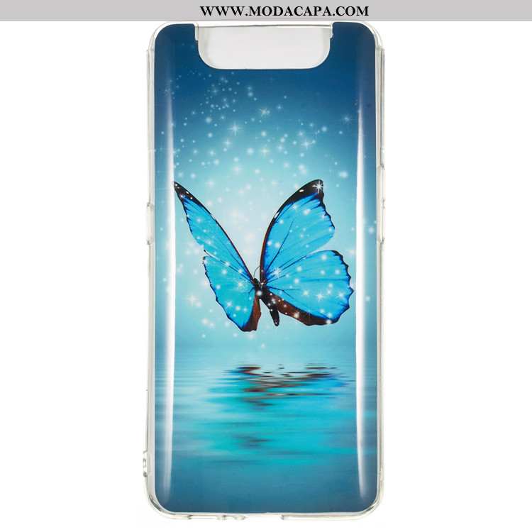 Capas Samsung Galaxy A80 Cordao Luminosa Azul Telemóvel Desenho Animado Cases Venda