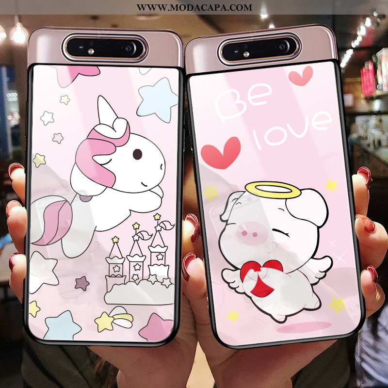 Capa Samsung Galaxy A80 Fofas Desenho Animado Vidro Protetoras Cases Silicone Capas Promoção