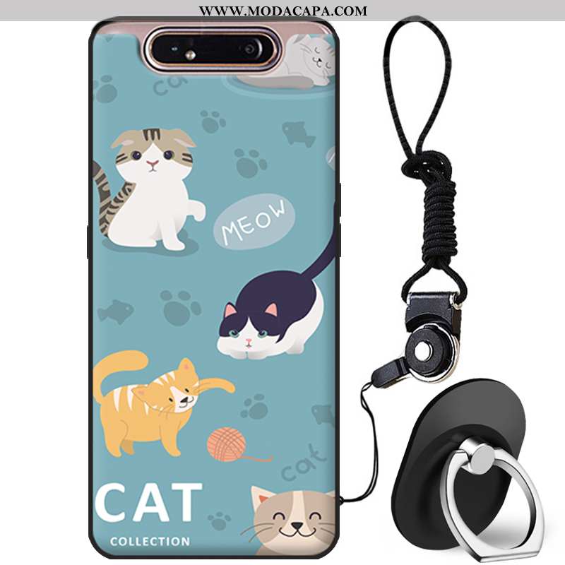 Capa Samsung Galaxy A80 Silicone Protetoras Desenho Animado Antiqueda Cases Branco Telemóvel Barato