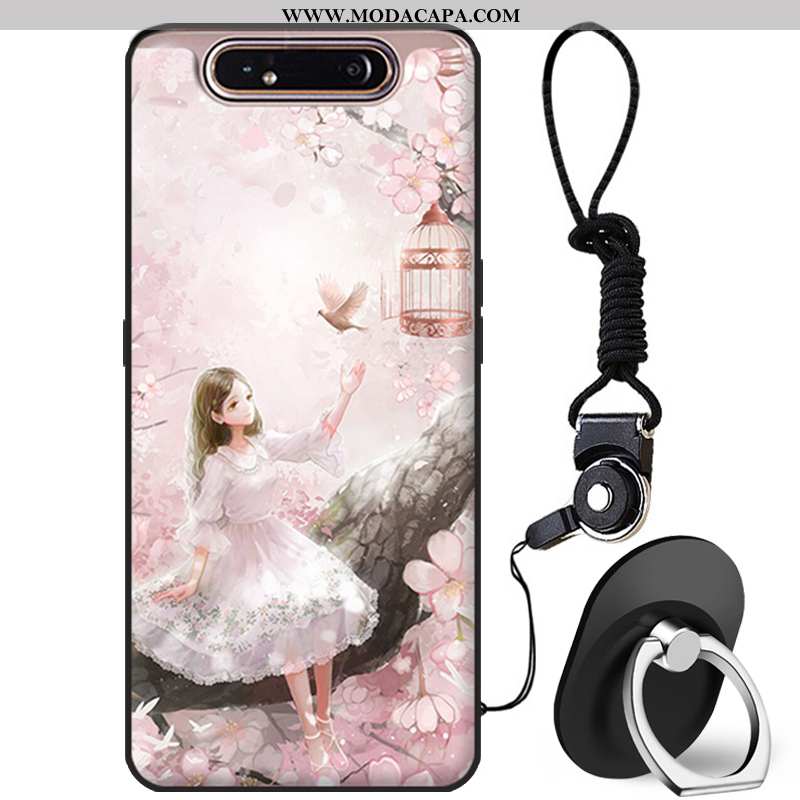 Capa Samsung Galaxy A80 Silicone Protetoras Desenho Animado Antiqueda Cases Branco Telemóvel Barato