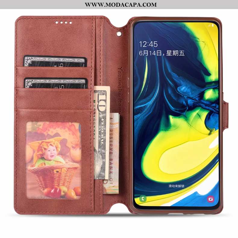 Capa Samsung Galaxy A80 Couro Cover Silicone Telemóvel Protetoras Antiqueda Cases Comprar