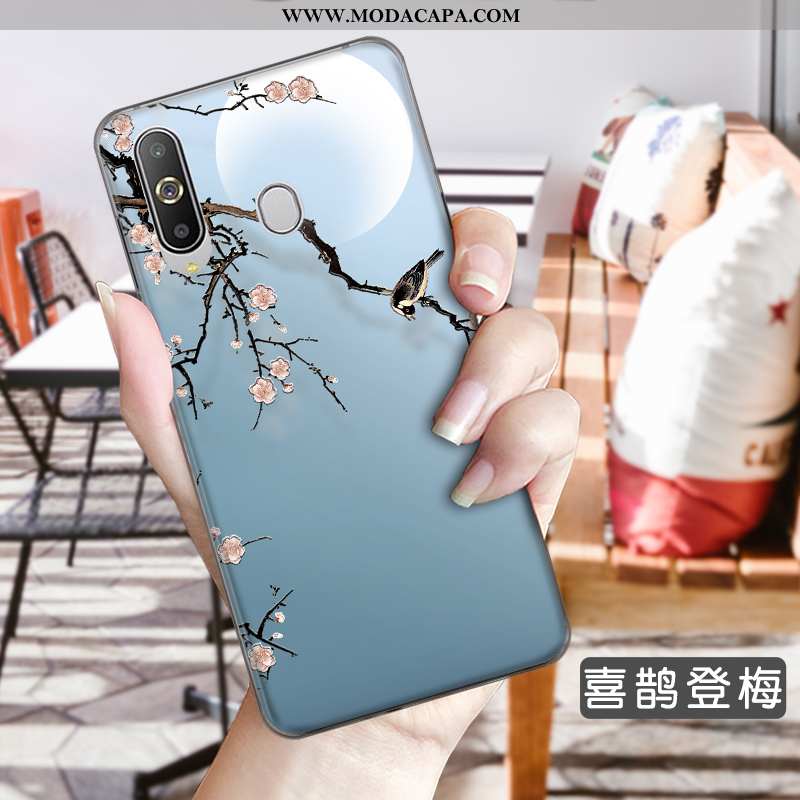 Capa Samsung Galaxy A8s Protetoras Capas Soft Telemóvel Cases Azul Antiqueda Barato