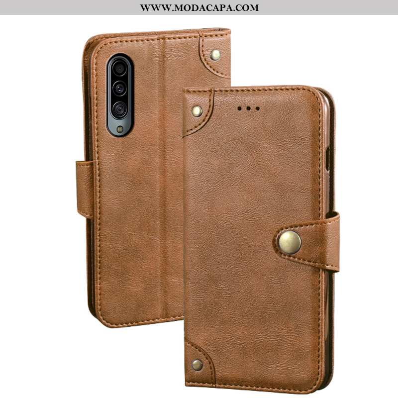 Capas Samsung Galaxy A90 5g Carteira Telemóvel Couro Caqui Cover Cases Protetoras Baratos