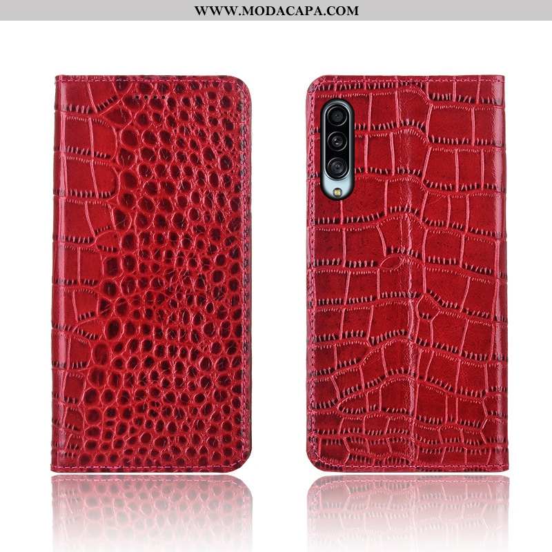 Capa Samsung Galaxy A90 5g Couro Genuíno Cases Crocs Novas Cover Couro Silicone Baratos