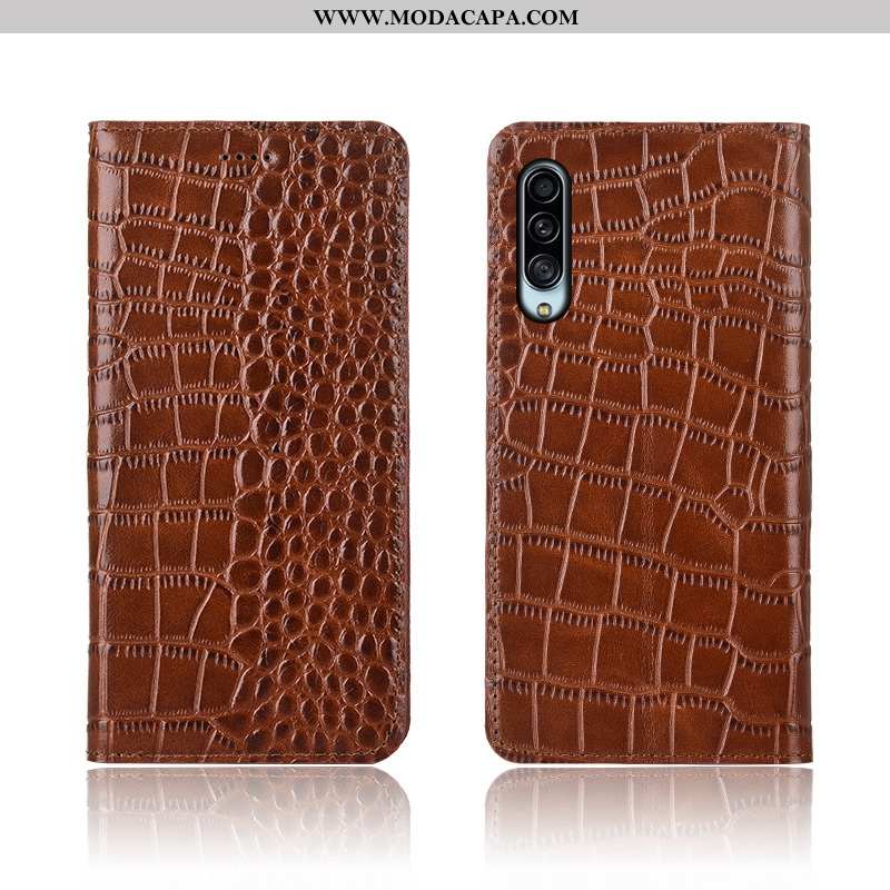 Capa Samsung Galaxy A90 5g Couro Genuíno Cases Crocs Novas Cover Couro Silicone Baratos