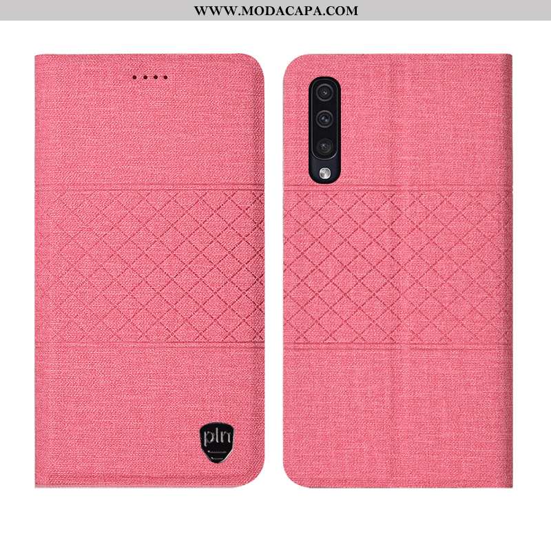 Capas Samsung Galaxy A90 5g Couro Cases Antiqueda Linho Rosa Completa Baratas