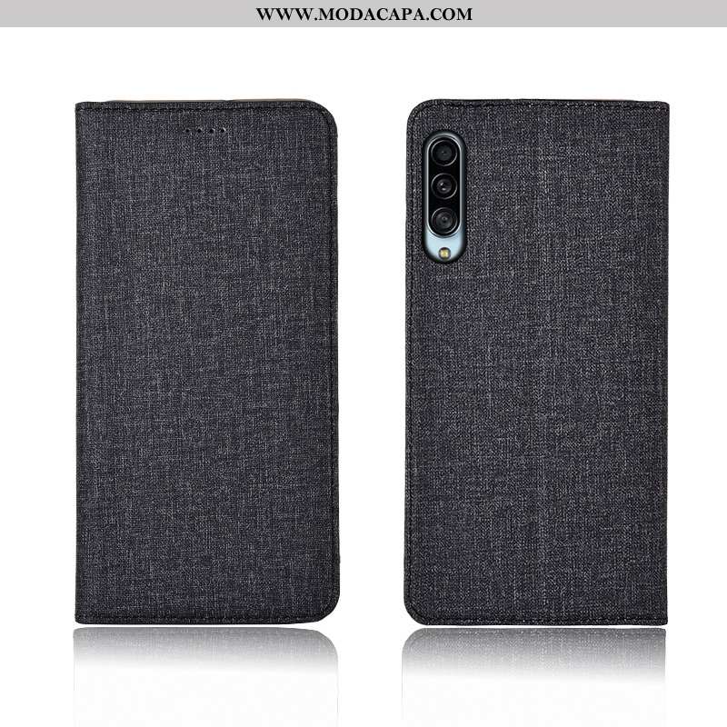 Capas Samsung Galaxy A90 5g Linho Antiqueda Completa Couro Silicone Azul Cover Baratas