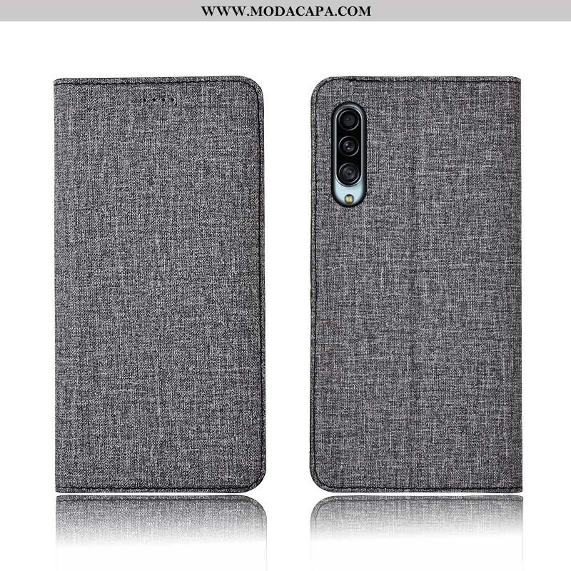 Capas Samsung Galaxy A90 5g Linho Antiqueda Completa Couro Silicone Azul Cover Baratas