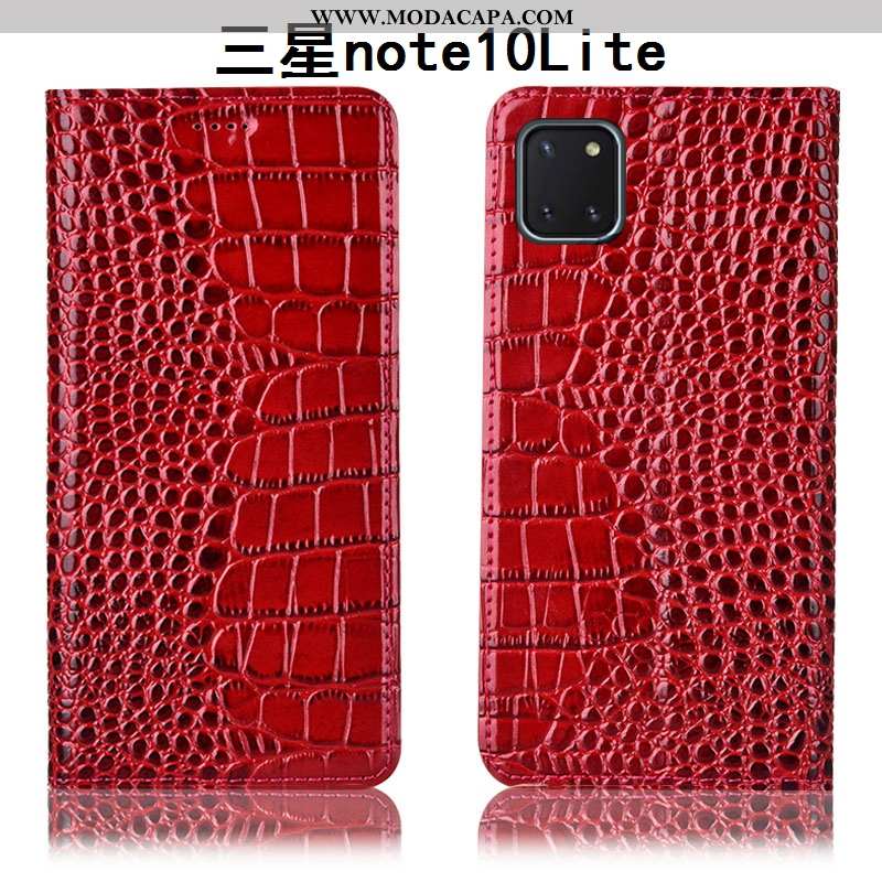 Capa Samsung Galaxy Note 10 Lite Couro Legitimo Antiqueda Capas Protetoras Vermelho Telemóvel Cases 