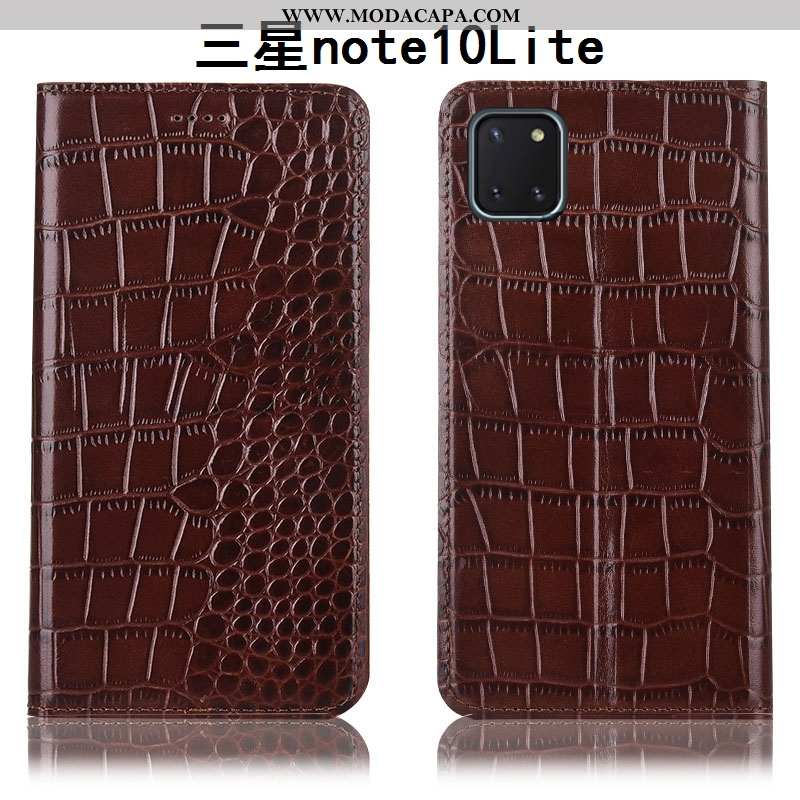 Capa Samsung Galaxy Note 10 Lite Couro Legitimo Antiqueda Capas Protetoras Vermelho Telemóvel Cases 