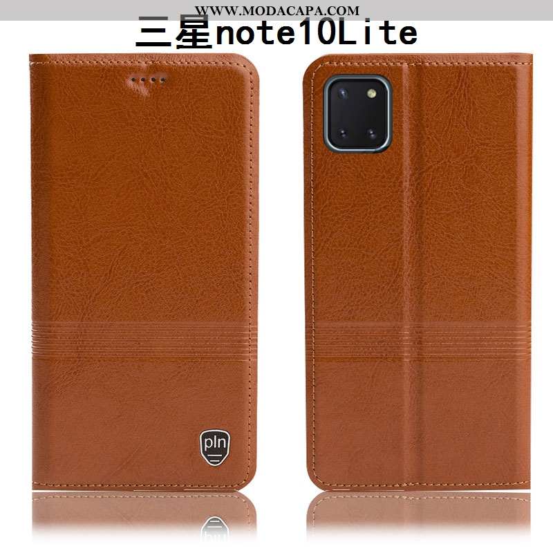 Capas Samsung Galaxy Note 10 Lite Couro Legitimo Protetoras Telemóvel Antiqueda Cover Cases Completa