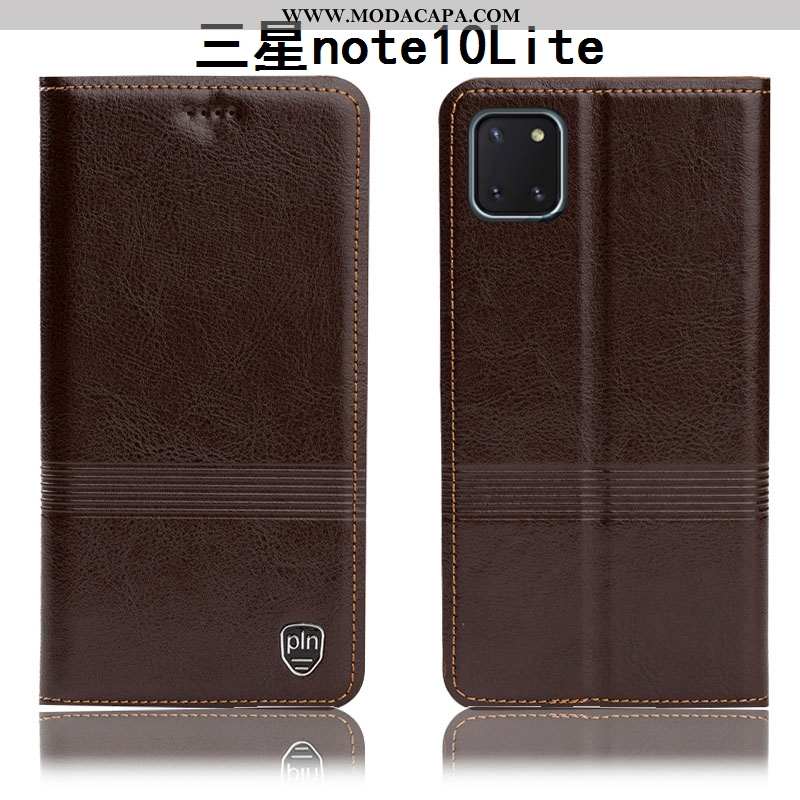 Capas Samsung Galaxy Note 10 Lite Couro Legitimo Protetoras Telemóvel Antiqueda Cover Cases Completa