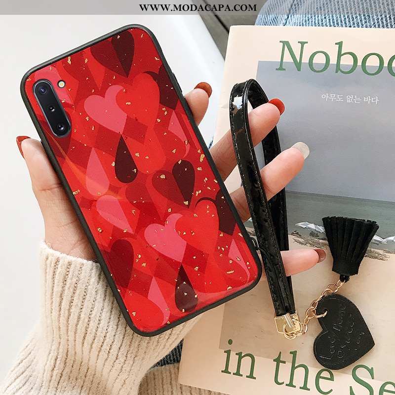 Capas Samsung Galaxy Note 10 Fofas Telemóvel Cases Protetoras Silicone Soft Vermelho Barato