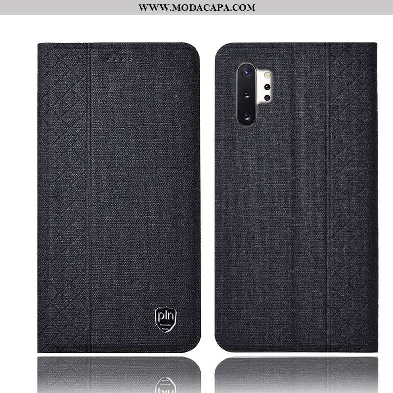 Capas Samsung Galaxy Note 10+ Couro Telemóvel Cases Linho Cover Protetoras Completa Venda