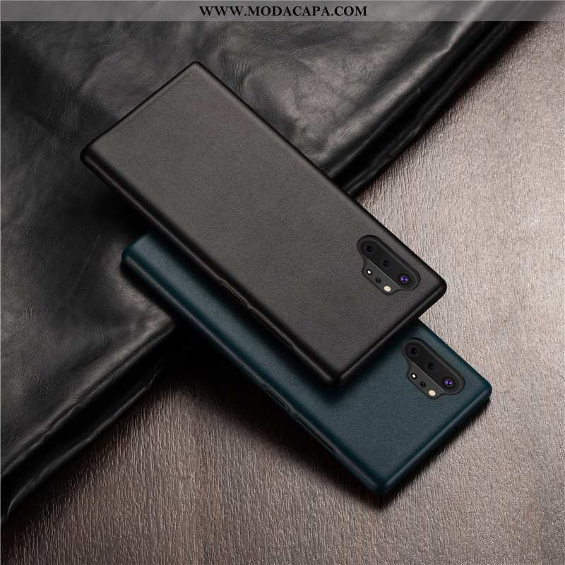 Capa Samsung Galaxy Note 10+ Couro Genuíno Couro Layer Cases De Grau Protetoras Completa Baratas