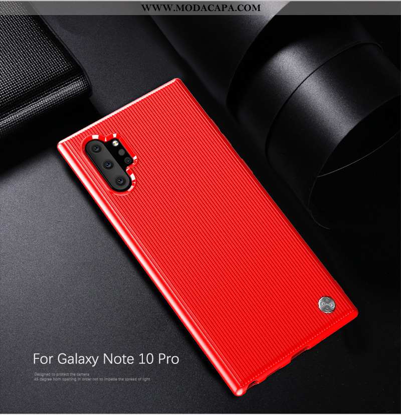 Capas Samsung Galaxy Note 10+ Tendencia Malha Completa Vermelho Listrada De Grau Business Baratos
