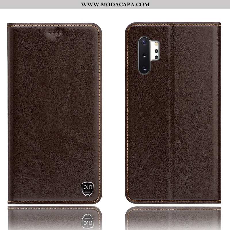 Capas Samsung Galaxy Note 10+ Couro Genuíno Telemóvel Cases Cover Tigrada Completa Venda