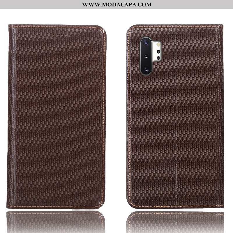 Capa Samsung Galaxy Note 10+ Protetoras Cover Capas Antiqueda Telemóvel Cases Couro Genuíno Barato