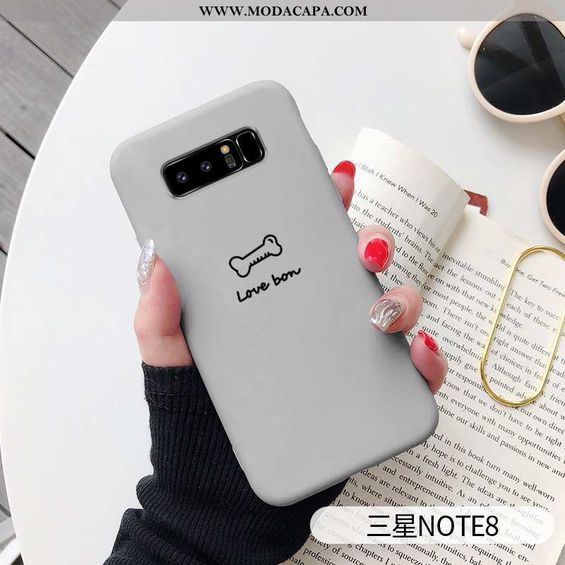 Capa Samsung Galaxy Note 8 Tendencia Antiqueda Completa Minimalista Cachorro Silicone Azul Online