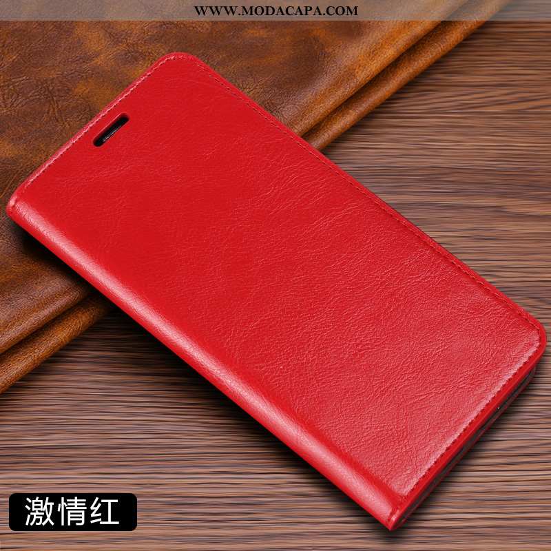 Capas Samsung Galaxy Note 8 Couro Legitimo Negócio Minimalista Lisas Telemóvel Vermelho Venda