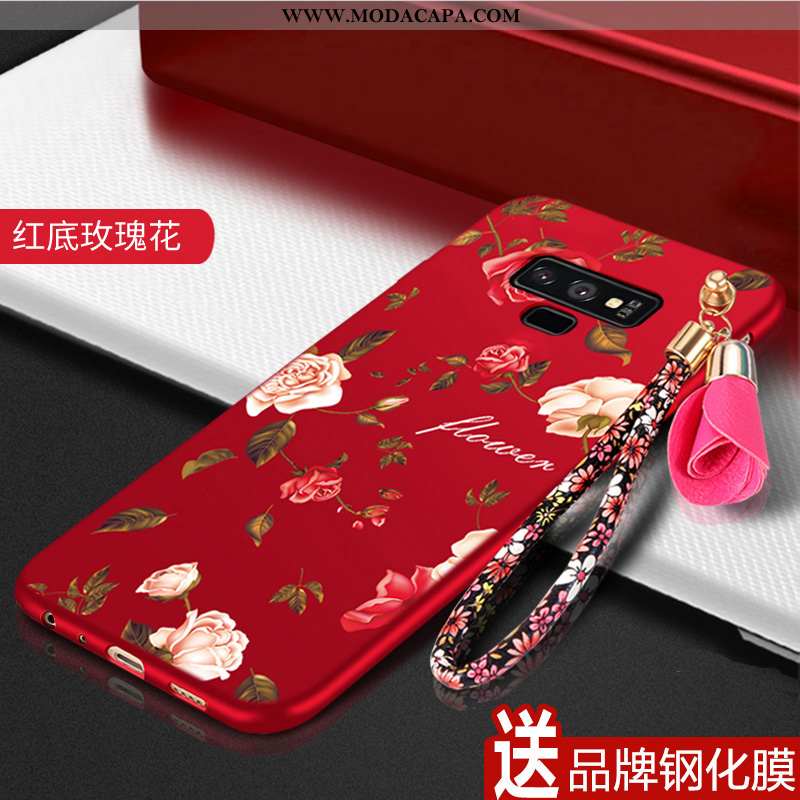 Capa Samsung Galaxy Note 9 Soft Capas Vermelho Silicone Antiqueda Fosco Telemóvel Baratas