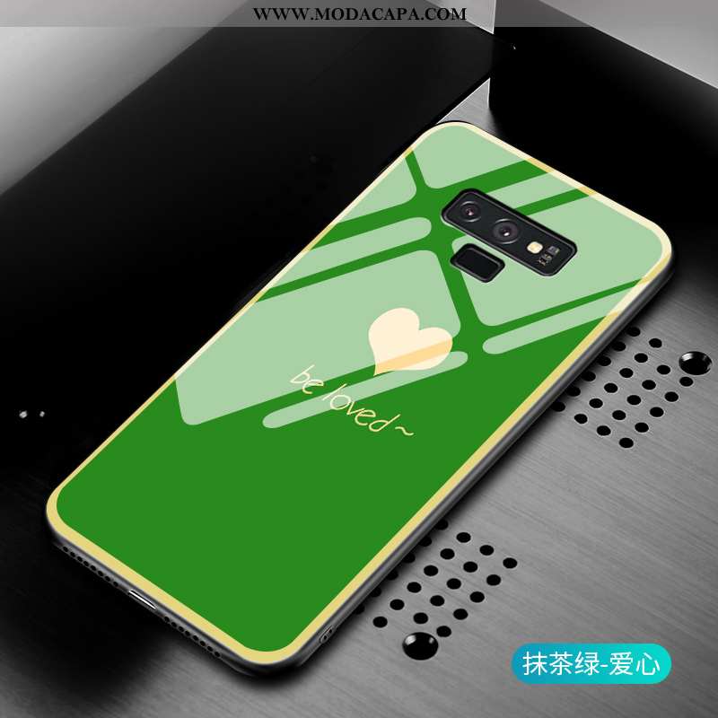 Capa Samsung Galaxy Note 9 Tendencia Vidro Verde Completa Coração Cases Protetoras Venda
